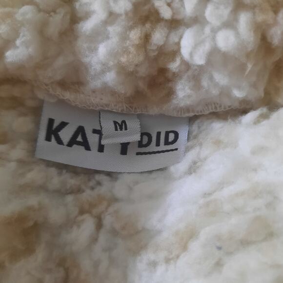 Katy Did  Snow Leopard Print Sherpa Like Womens Bath Robe With Pockets Size M - Picture 3 of 5